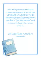 Vorschau - Arbeitsblätter - Adjektive Wortkarten - Deckblatt