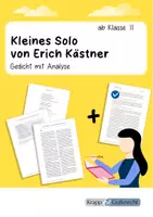 Vorschau - Text - Kleines Solo von Erich Kästner – Gedichtanalyse - Deckblatt