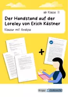 Vorschau - Test - Der Handstand auf der Loreley von Erich Kästner – Klausur mit Analyse - Deckblatt