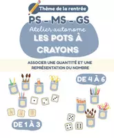 Aperçu - Jeux - Les pots à crayons – Associer quantité et représentation du nombre (1 à 6) | Atelier autonome PS-MS-GS – Thème de la rentrée - Page de couverture