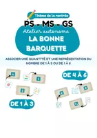 Aperçu - Jeux - La bonne barquette – Associer quantité et représentation des nombres (1 à 6) | Atelier autonome PS-MS-GS – Thème de la rentrée - Page de couverture