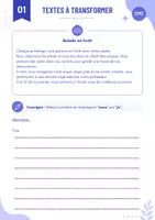 Aperçu - Feuilles d'exercices - Textes à transformer - CM2 - Page 2