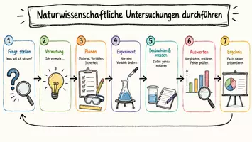 Vorschau - Arbeitsblätter - Arbeitsblatt "Naturwissenschaftliche Untersuchungen durchführen" + interaktive Lösung & MP3 + Infografik - Seite 2