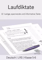 Vorschau - Arbeitsblätter - 22 Laufdiktate - Deutsch/ LRS - Klasse 5/6 - Deckblatt