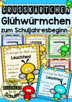 Vorschau - Anderer Materialtyp - Grußkärtchen zum Schuljahresbeginn | Glühwürmchen leuchten – Willkommen im neuen Schuljahr - Deckblatt