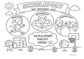 Vorschau - Mal- und Bastelvorlagen - Sport Ausmalbild Ersatz/Krank/Sportzeug vergessen - Seite 1
