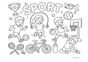 Vorschau - Mal- und Bastelvorlagen - Sport Ausmalbild Ersatz/Krank/Sportzeug vergessen - Deckblatt