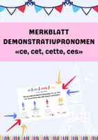 Vorschau - Arbeitsblätter - Merkblatt Demonstrativpronomen "ce/ cet/ cette/ ces" - Deckblatt