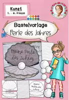 Vorschau - Arbeitsblätter - Schuljahresende Reflexion | Perle des Jahres Bastelvorlage - Deckblatt