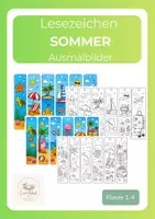 Vorschau - Mal- und Bastelvorlagen - Sommerliche Lesezeichen zum Ausmalen - Deckblatt