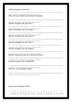 Vorschau - Stundenentwürfe - die Organe - Lernkärtchen und Aufgaben - Seite 2