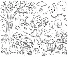 Vorschau - Mal- und Bastelvorlagen - Herbst Ausmalbilder - Deckblatt
