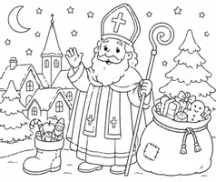 Vorschau - Mal- und Bastelvorlagen - Nikolaus Ausmalbild - Deckblatt