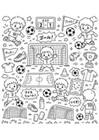 Vorschau - Mal- und Bastelvorlagen - Wm ausmalen, Doodle, Kunst, - Seite 1