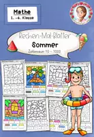 Vorschau - Arbeitsblätter - Rechenmalblätter Sommer | ZR 10-1000 | Klasse 1-4 - Deckblatt