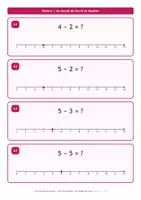 Aperçu - Cartes d'exercices - Droite numérique — Soustraire | 80 cartes CP-CE1 - Page 3
