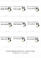 Vorschau - Anderer Materialtyp - Zeugnisversion Schokoriegel Vorlage Pinguin - Deckblatt
