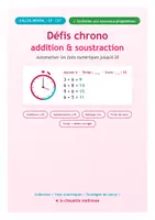 Aperçu - Fiches - Défis chrono — Addition & Soustraction | Fluence CP-CE1 - Page 1