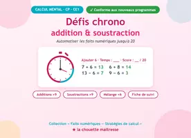 Aperçu - Fiches - Défis chrono — Addition & Soustraction | Fluence CP-CE1 - Page de couverture