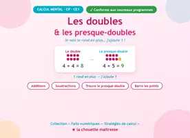 Aperçu - Cartes d'exercices - Les doubles & presque-doubles (CP-CE1) - Page de couverture
