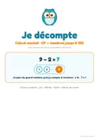 Aperçu - Cartes d'exercices - Je décompte — soustraction CP-CE1 - Page 1