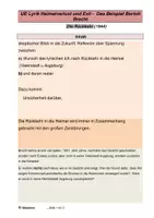 Vorschau - Arbeitsblätter - Bertolt Brecht: Exilgedicht "Rückkehr" (Textanalyse) - Deckblatt