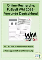 Vorschau - Arbeitsblätter - Fußball-WM 2026: Vorrunde Deutschland - Online-Recherche - Deckblatt