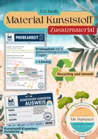 Vorschau - Klassenarbeiten - Technik/NT - Materialkunde Kunststoff Zusatzmaterial Probearbeit + Ausweise - Deckblatt