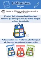 Aperçu - Jeux - Les cartables des nombres de 1 à 6 – Atelier autonome PS, MS, GS | Associer les différentes représentations des nombres | Rentrée - Page 2