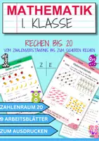 Vorschau - Arbeitsblätter - Zählen, bündeln & verbinden 1.Klasse - Zahlenraum 20 Mathe - Deckblatt