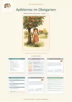 Vorschau - Arbeitsblätter - Apfelernte im Obstgarten - Differenziertes Leseheft - Deckblatt