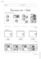 Vorschau - Arbeitsblätter - Test und Übungsblatt zum Euro - Seite 1