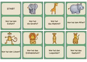 Vorschau - Spiele - Lesespiel - wilde Tiere Klasse 2 - Seite 1