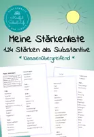 Vorschau - Arbeitsblätter - Meine Stärkenliste (kostenlos) - Deckblatt