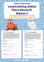 Vorschau - Stundenentwürfe - Leseverständnis Tiere Arktis – Klasse 2 | 10 Lesetexte mit Fragen & Lösungen - Deckblatt