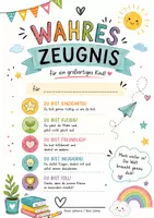 Vorschau - Bildkarten - Wahres Zeugnis | Schulschluss | Zeugnisbeilage | Abschlussgeschenk | Motivation | Wertschätzung - Seite 1