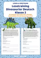 Vorschau - Stundenentwürfe - Leseverständnis Dinosaurier – Klasse 2 | 10 Lesetexte mit Fragen & Lösungen - Deckblatt