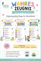 Vorschau - Bildkarten - Wahres Zeugnis | Schulschluss | Zeugnisbeilage | Abschlussgeschenk | Motivation | Wertschätzung - Deckblatt