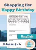Vorschau - Arbeitsblätter - Shopping List / Birthday Party - Deckblatt