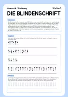 Vorschau - Arbeitsblätter - Die Blindenschrift (Braille) – Codierung mit Punkten entdecken (Informatik Klasse 5-7) - Seite 1