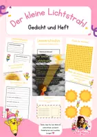 Vorschau - Arbeitsblätter - Der kleine Lichtstrahl | Gedicht mit Leseverständnis, Kreativaufgaben & Reflexion - Deckblatt