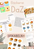 Vorschau - Spiele - Bäckerei: DaZ, Spiele, Bäcker, Arbeitsblätter, Wortkarten - Deckblatt