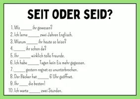 Vorschau - Arbeitsblätter - seit oder seid - Deckblatt