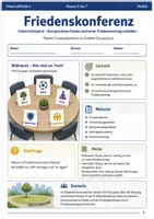 Vorschau - Spiele - Friedenskonferenz Unterrichtsspiel Klasse 5 bis 7 Kompromisse finden - Deckblatt