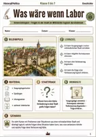 Vorschau - Spiele - Was wäre wenn Labor Mittelalter Unterrichtsspiel Klasse 5 bis 7 Stadt im Mittelalter Folgen verstehen - Deckblatt
