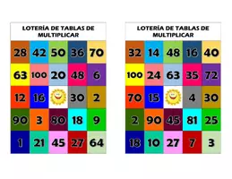 Vista previa - Juegos / Gamificación - LOTERÍA DE TABLAS DE MULTIPLICAR - página 1