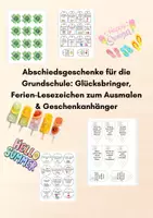 Vorschau - Mal- und Bastelvorlagen - 🍀 Sommer-Set Grundschule | Glücksbringer, Ferien-Lesezeichen & Geschenkanhänger - Deckblatt