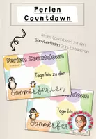 Vorschau - Poster - Sommerferien Countdown Pinguin | Classroommanagement - Deckblatt