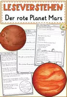 Vorschau - Arbeitsblätter - FREEBIE: Der rote Planet Mars Lesen und Verstehen | Leseverstehen Klasse 2-4 - Deckblatt