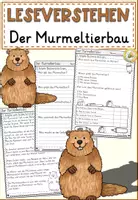 Vorschau - Arbeitsblätter - FREEBIE: Leseverstehen "Der Murmeltierbau" (2/4 Klasse - Deutsch) - Deckblatt